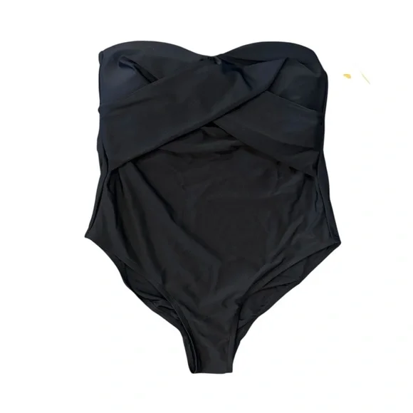 Kona Sol Women’s Black Crossover One Piece Bathing Suit Removable Straps Sz 18W - Picture 2 of 6